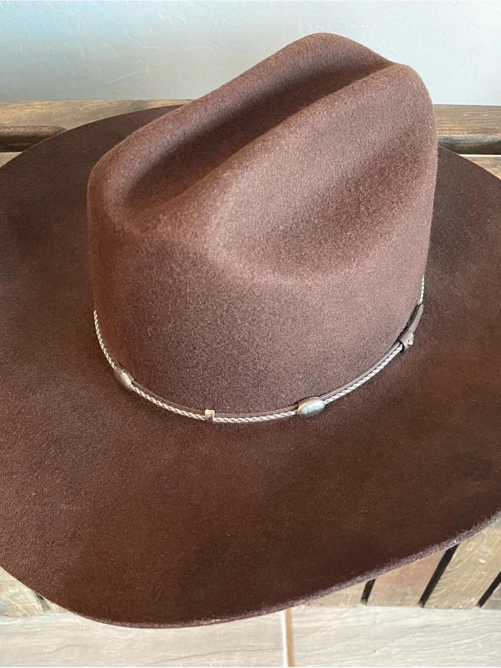 Classic Resistol Brown Felt Cowboy Hat with Silver Accent Band